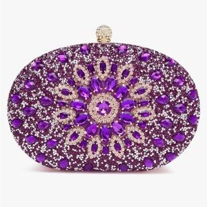 Luxury Purple Rhinestone & Crystal Evening Bag